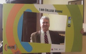 Dean of Students, Kevin O'Kelly showing that he is College Aware!