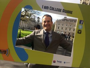 Minister for Health, Leo Varadkar supporting College Awareness Week 2015 during a visit at Trinity College Dublin